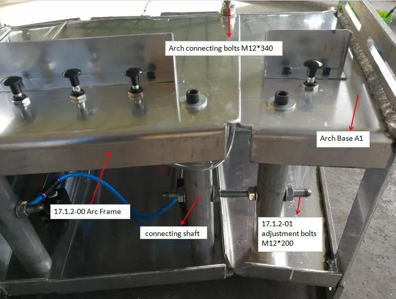 Arc frame assembly adjustment