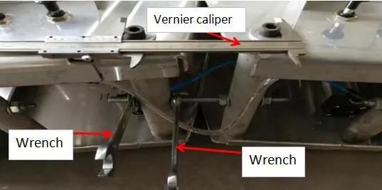 Arc frame adjustment detail