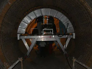 Bricking machine in kiln maintenance project
