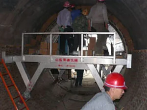 Haide bricking machine during kiln relining work